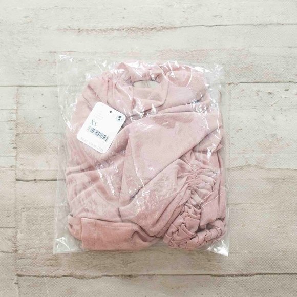 NWT Free People Under It All Ruched Mesh Turtleneck Bodysuit in Blush si… - Picture 6 of 7
